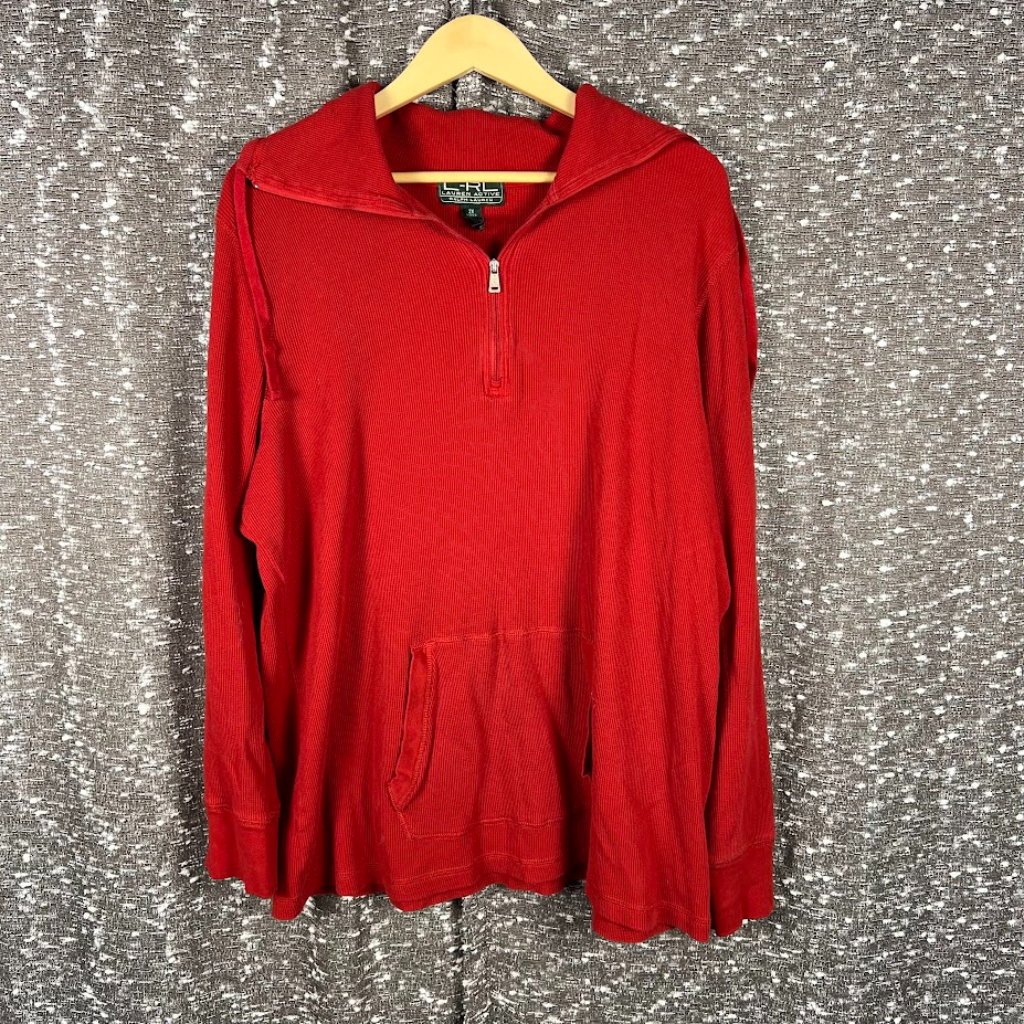 Lauren Active Ralph Lauren Vintage Half Zip Scuba Sweater With Back Logo